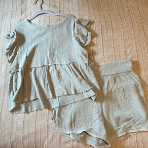 Talulah Ruffle Sleeve Top & Short Set